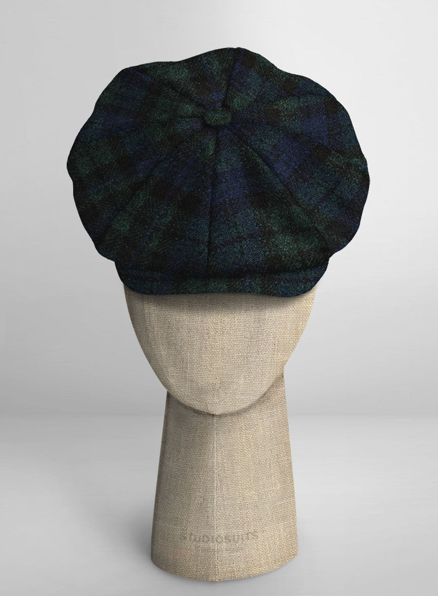 Harris Tweed Yale Tartan Newsboy Cap - StudioSuits