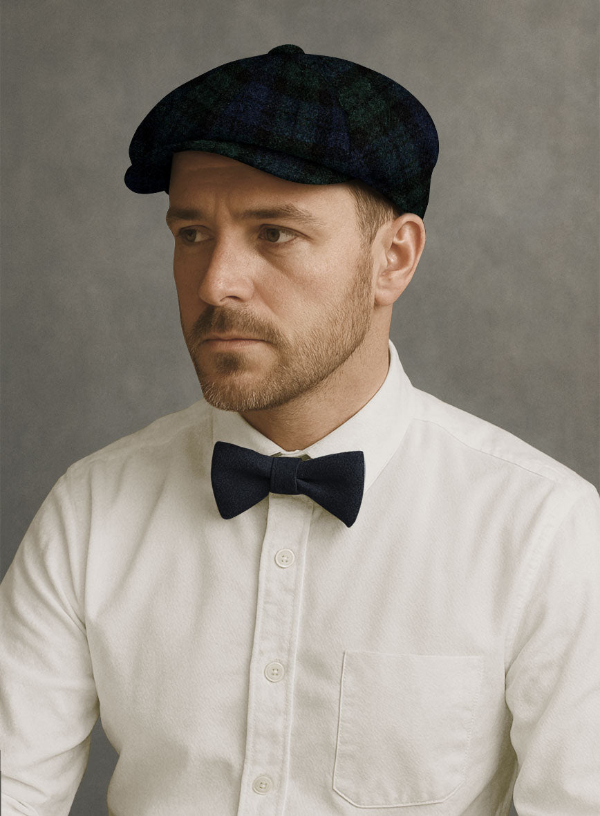 Harris Tweed Yale Tartan Newsboy Cap - StudioSuits