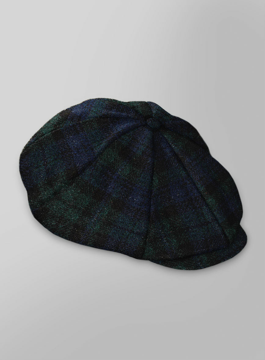Harris Tweed Yale Tartan Newsboy Cap - StudioSuits