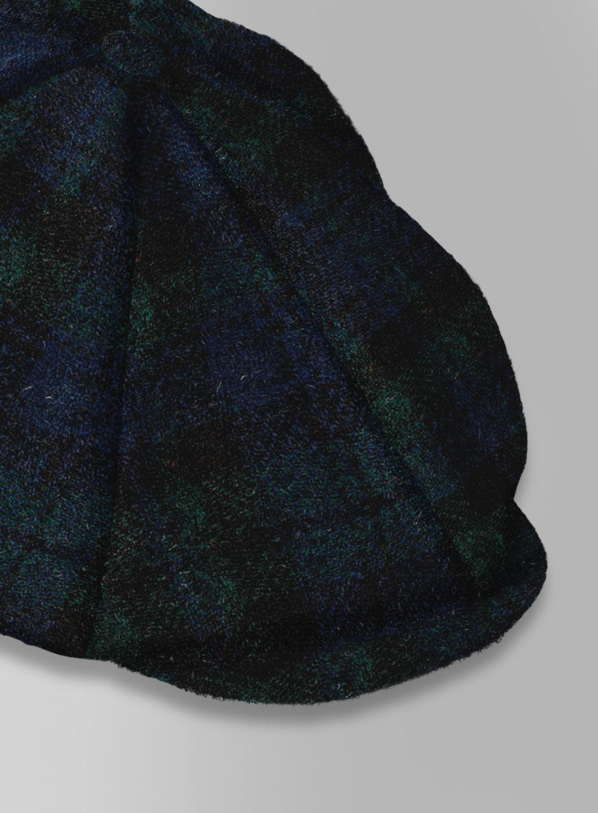 Harris Tweed Yale Tartan Newsboy Cap - StudioSuits