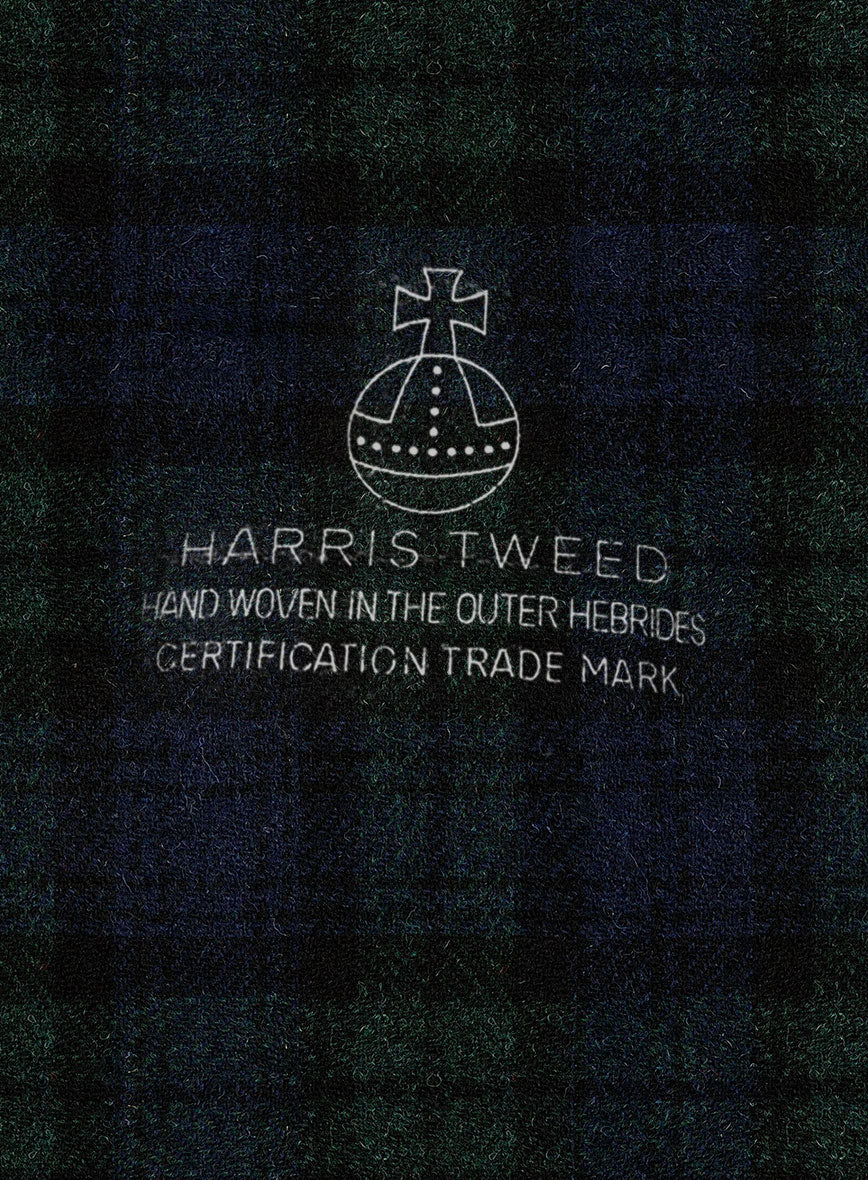 Harris Tweed Yale Tartan Pea Coat - StudioSuits