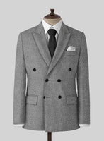 Harris Tweed Wide Herringbone Gray Jacket - StudioSuits