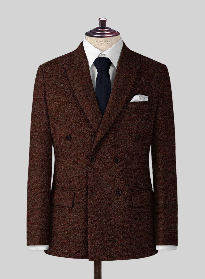 Harris Tweed Wide Herringbone Rust Jacket - StudioSuits