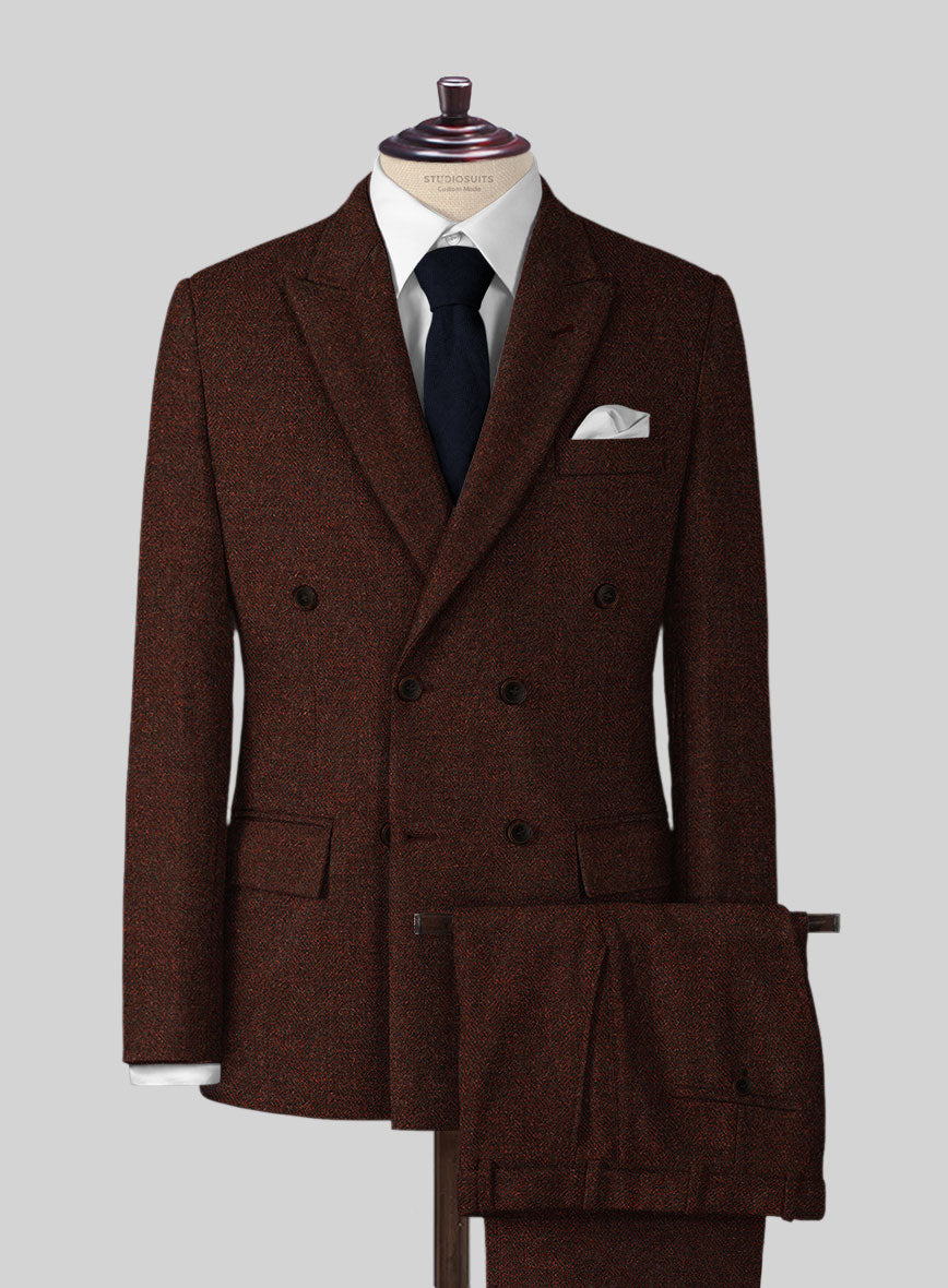 Harris Tweed Wide Herringbone Rust Suit - StudioSuits