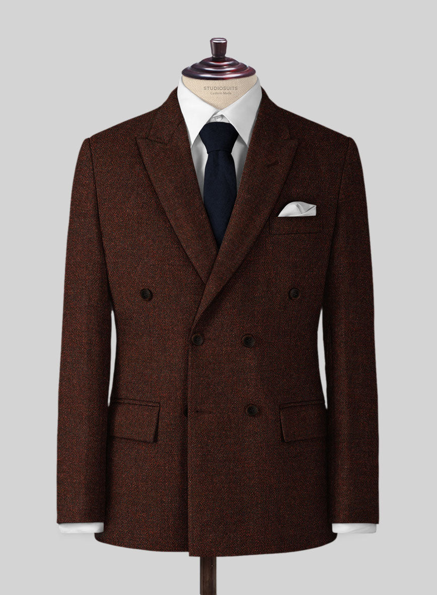 Harris Tweed Wide Herringbone Rust Suit - StudioSuits