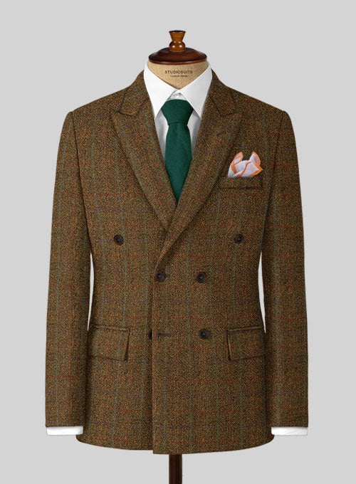 DOUBLE RL × Harris Tweed ミニチュアサンプル Harris Tweed Highland Rust Double Breasted Suit – StudioSuits