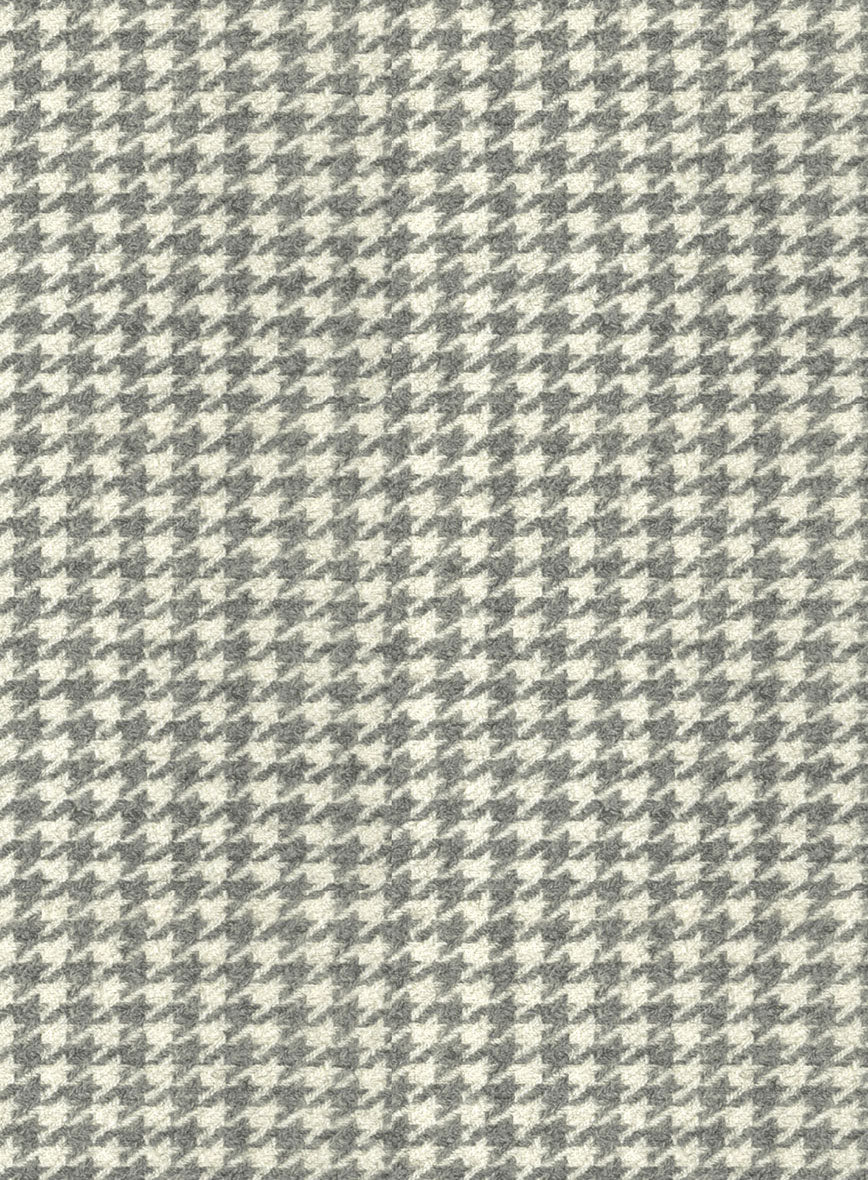 Houndstooth Light Gray Tweed Pants - StudioSuits