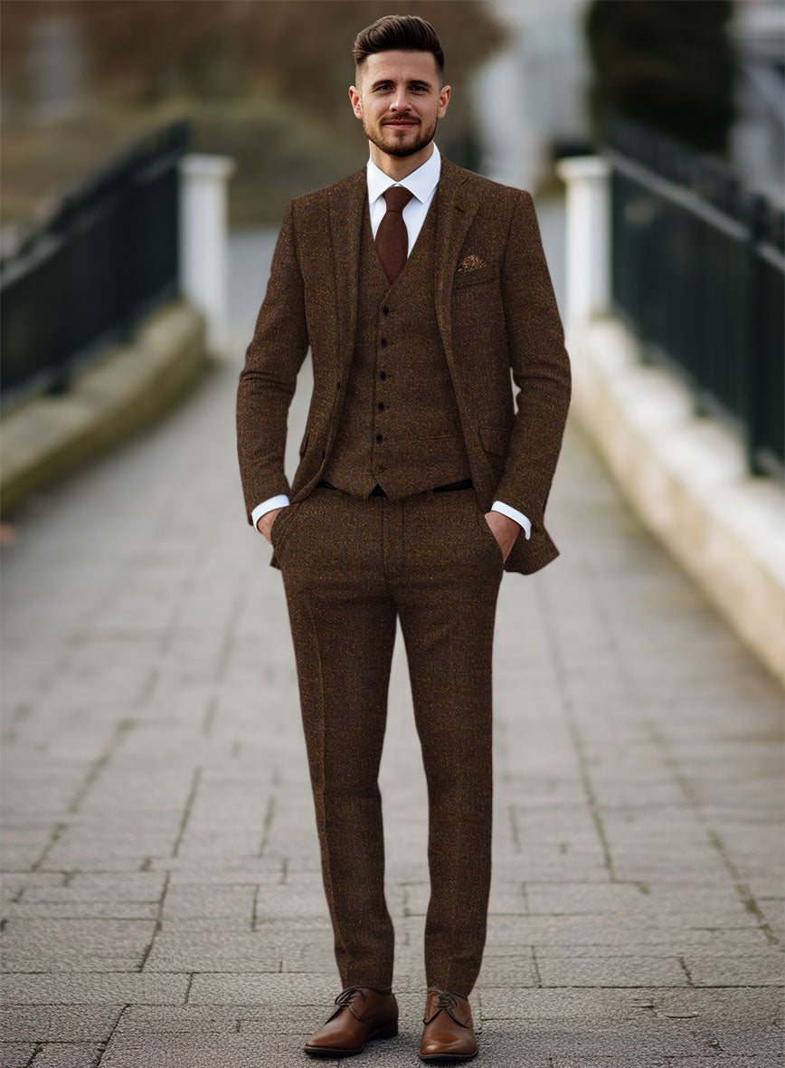 Heathered Brown Tweed Suit – StudioSuits