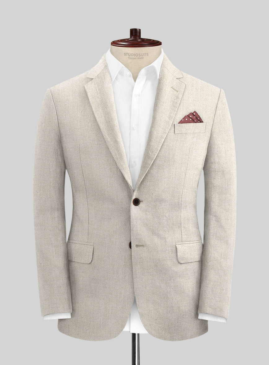 Heavy Linen Beige Jacket - StudioSuits