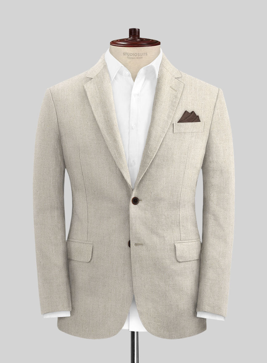 Heavy Linen Beige Jacket - StudioSuits
