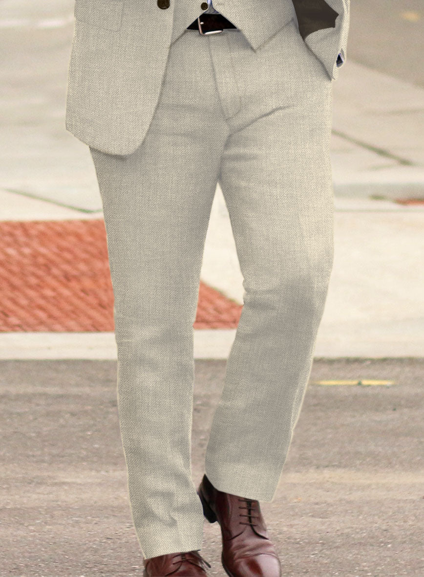Heavy Linen Beige Pants - StudioSuits