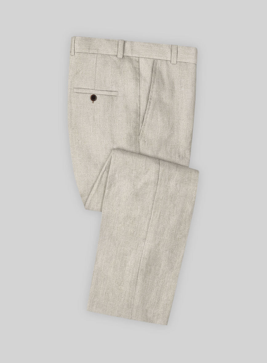 Heavy Linen Beige Pants - StudioSuits