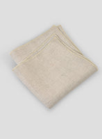 Linen Pocket Square - Heavy Linen Beige - StudioSuits