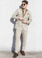 Heavy Linen Beige Suit - StudioSuits