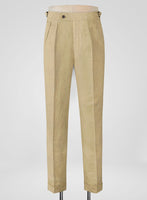 Heavy Linen Khaki Highland Trousers - StudioSuits