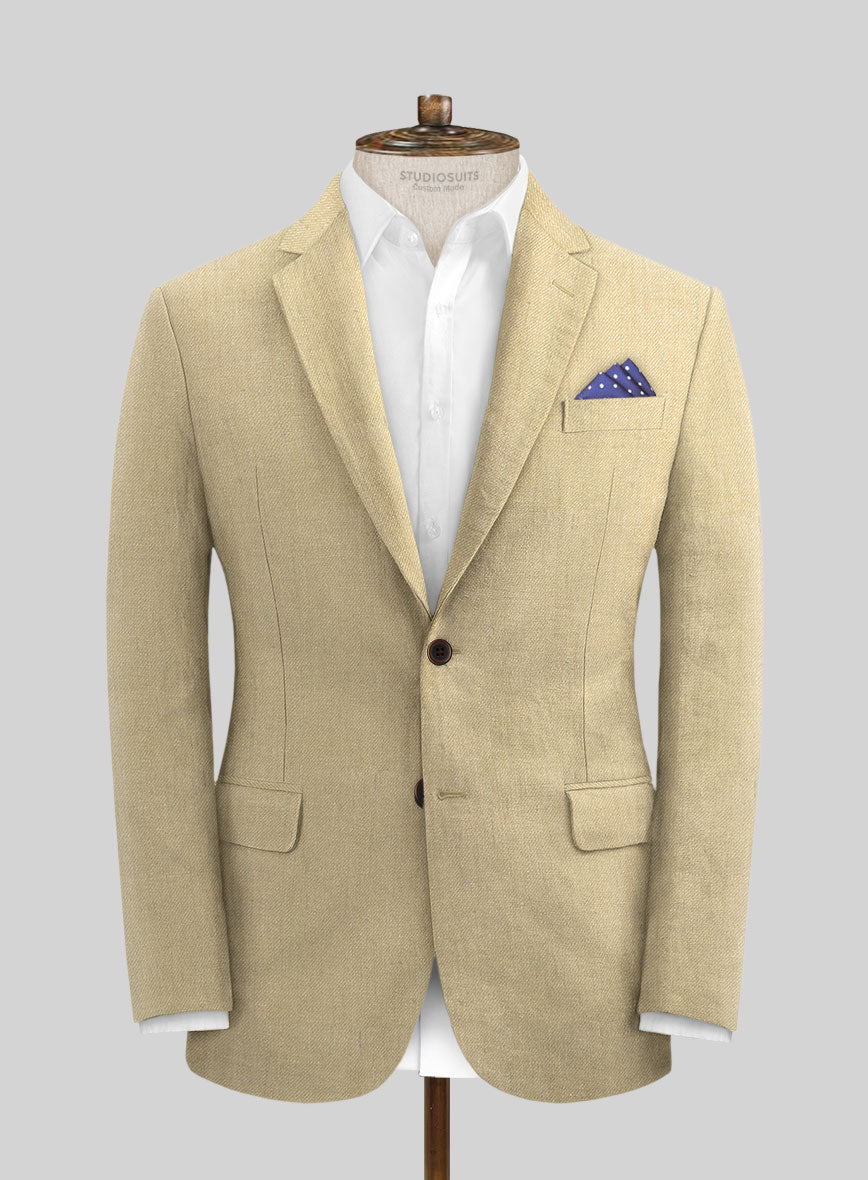 Heavy Linen Khaki Jacket - StudioSuits