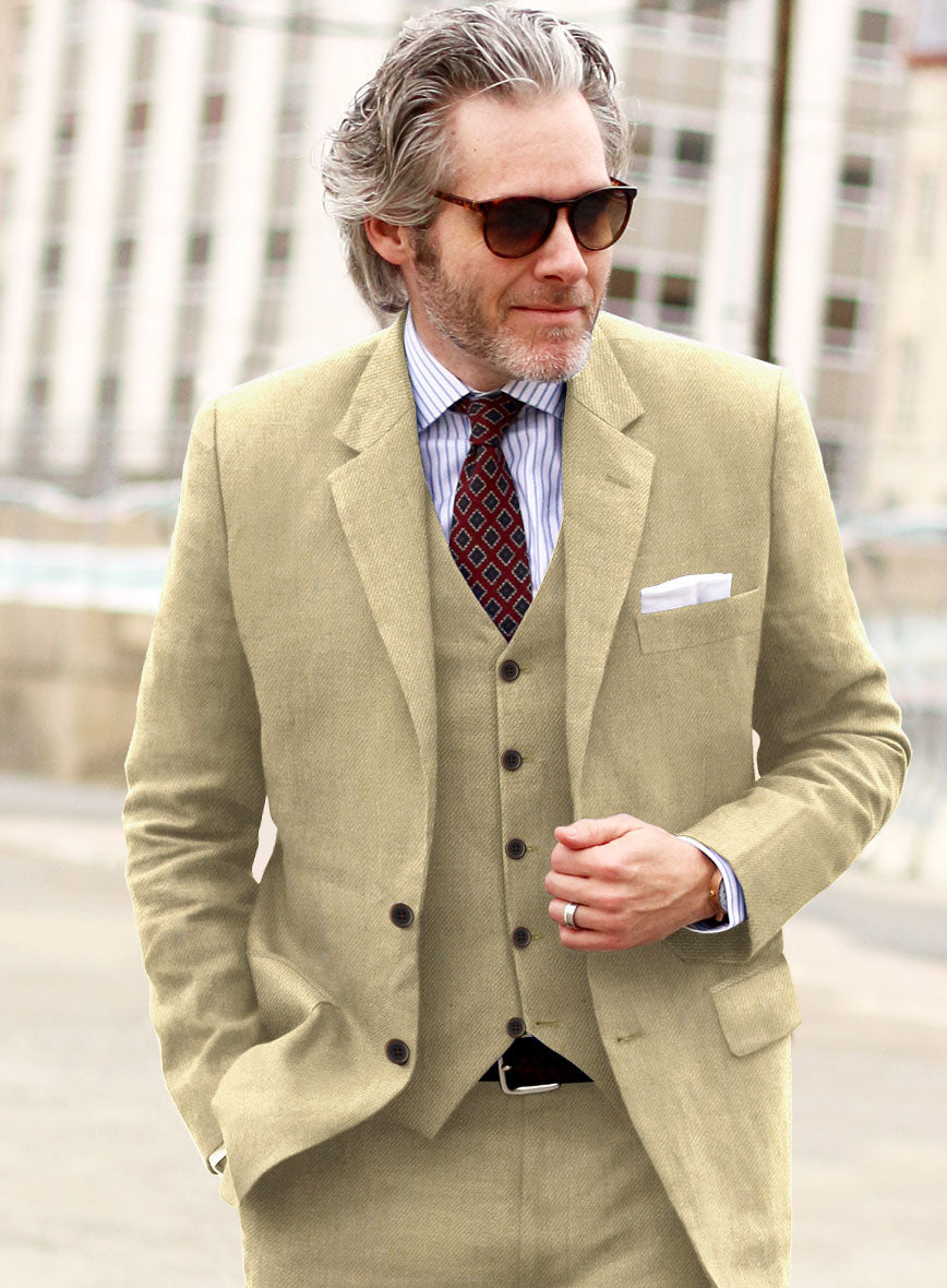 Heavy Linen Khaki Jacket - StudioSuits