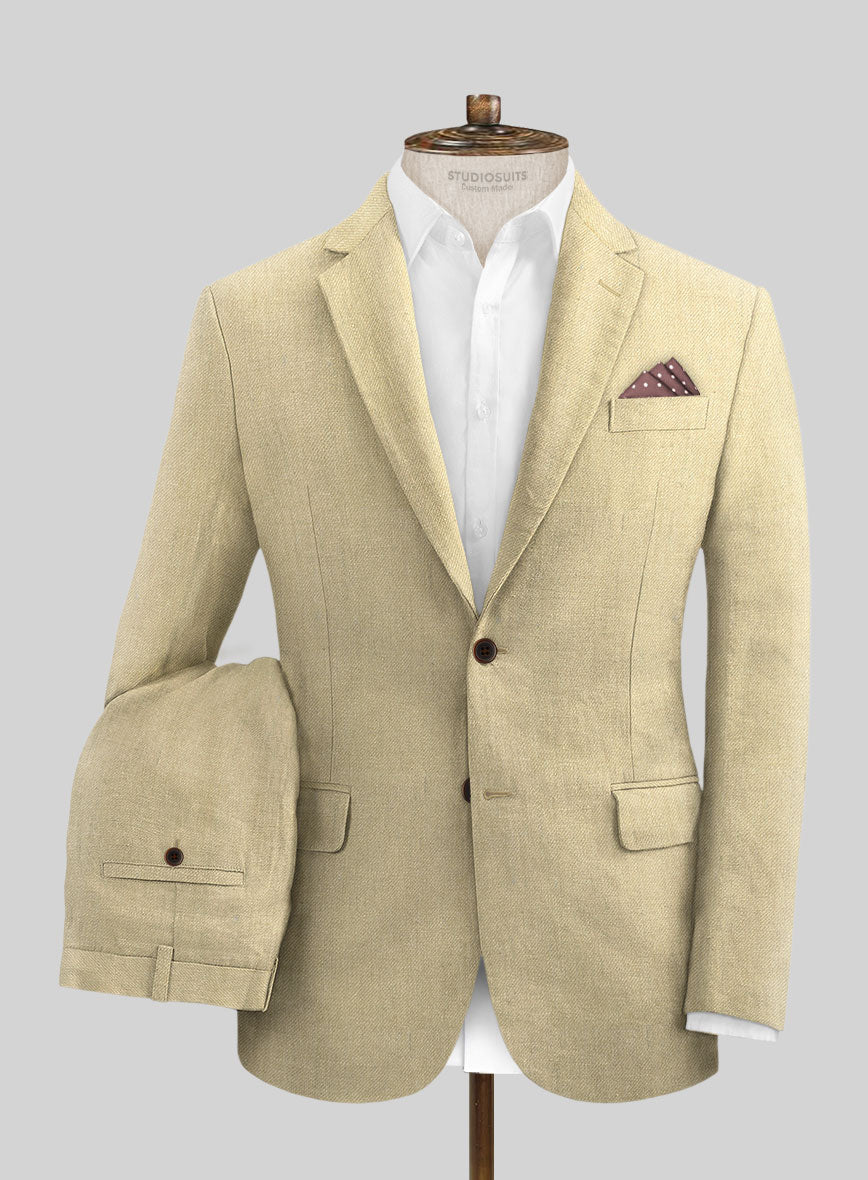 Heavy Linen Khaki Suit - StudioSuits