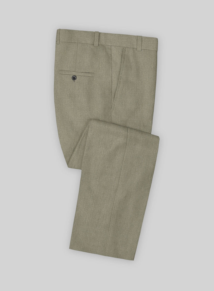 Heavy Linen Sage Green Pants - StudioSuits