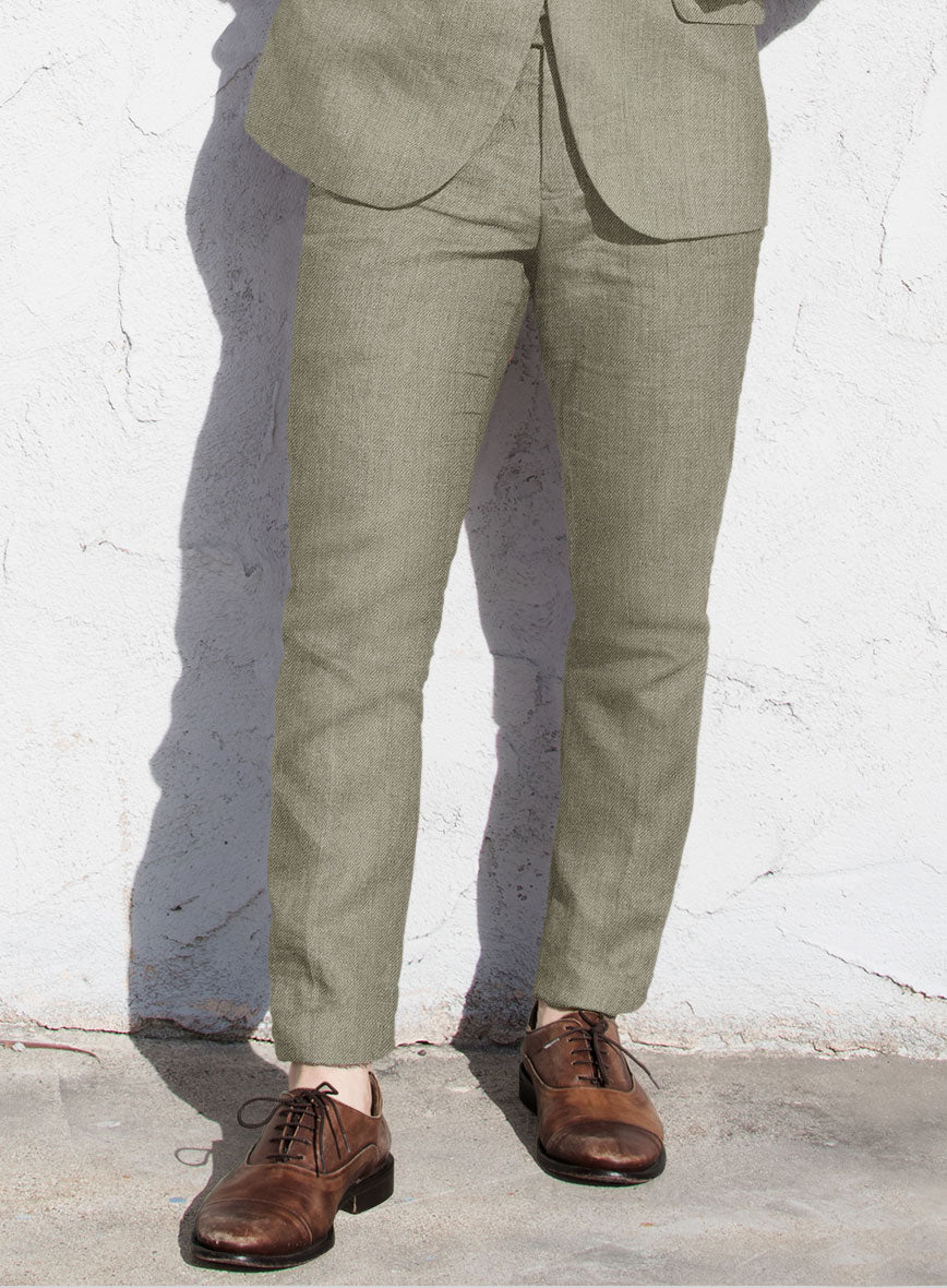 Heavy Linen Sage Green Suit - StudioSuits