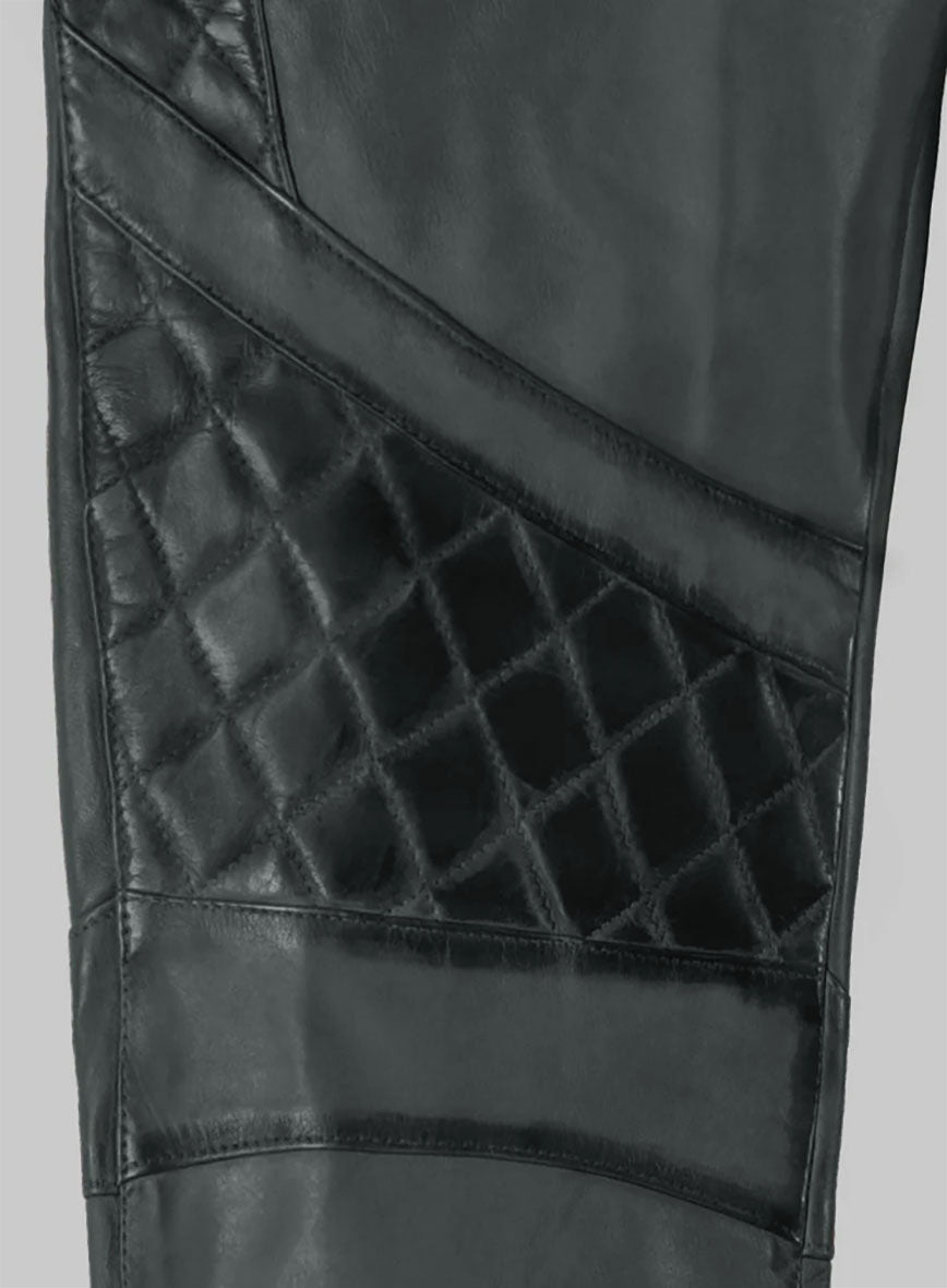 Hector Burnt Charcoal Leather Pants - StudioSuits