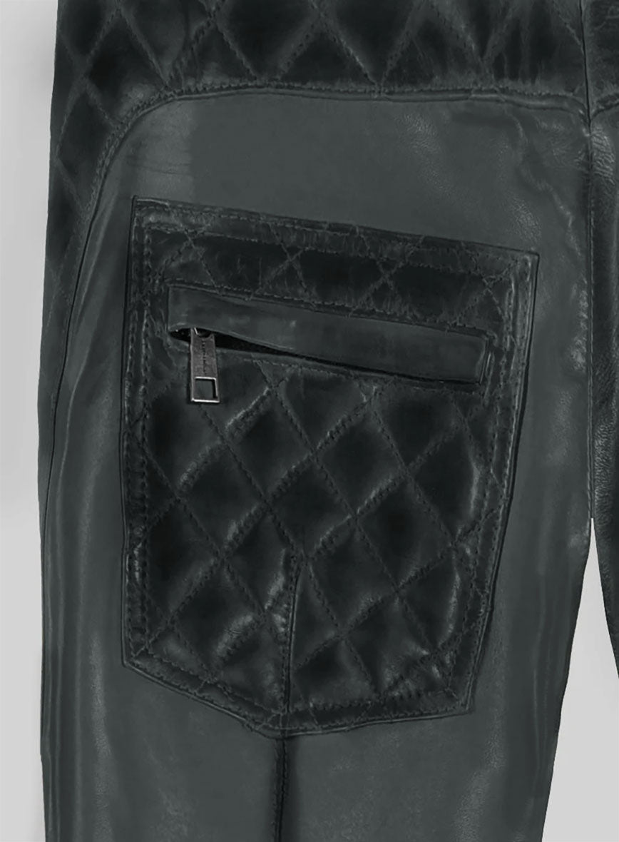 Hector Burnt Charcoal Leather Pants - StudioSuits