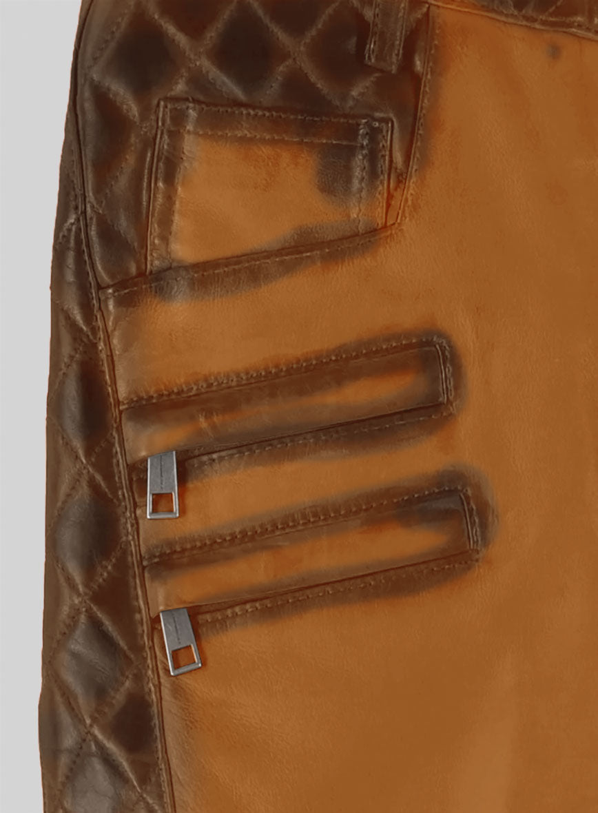 Hector Burnt Mustard Leather Pants - StudioSuits