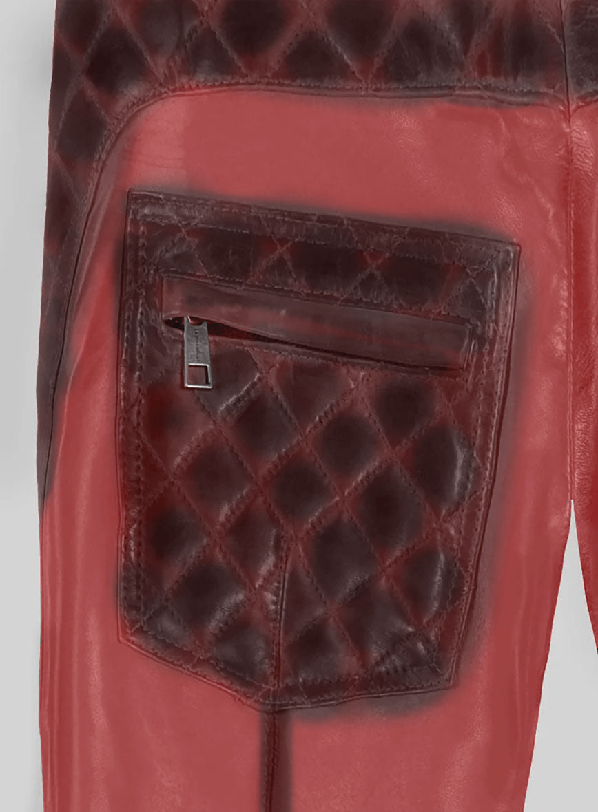 Hector Burnt Red Leather Pants - StudioSuits