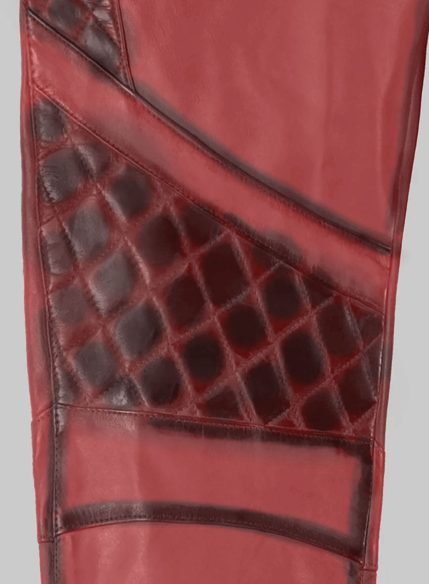 Hector Burnt Red Leather Pants - StudioSuits