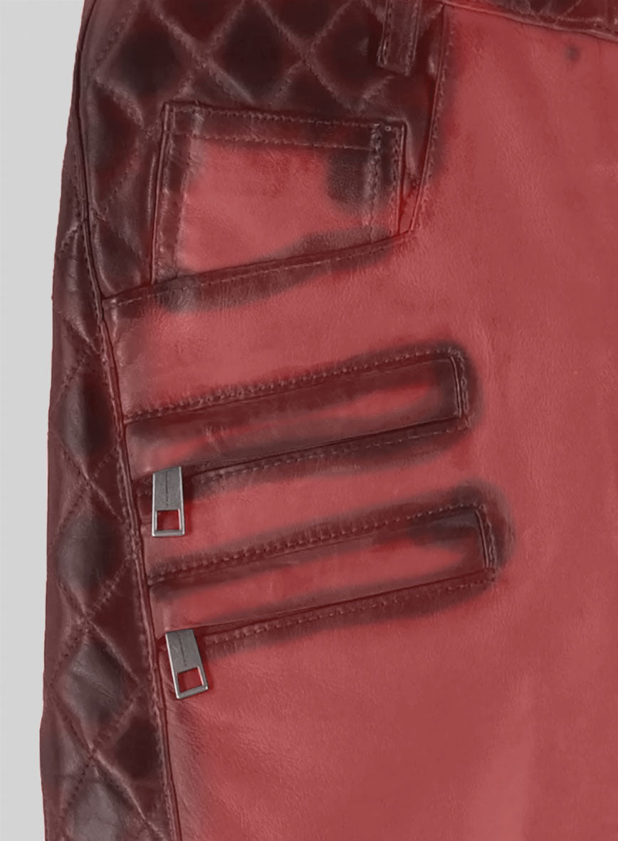 Hector Burnt Red Leather Pants - StudioSuits