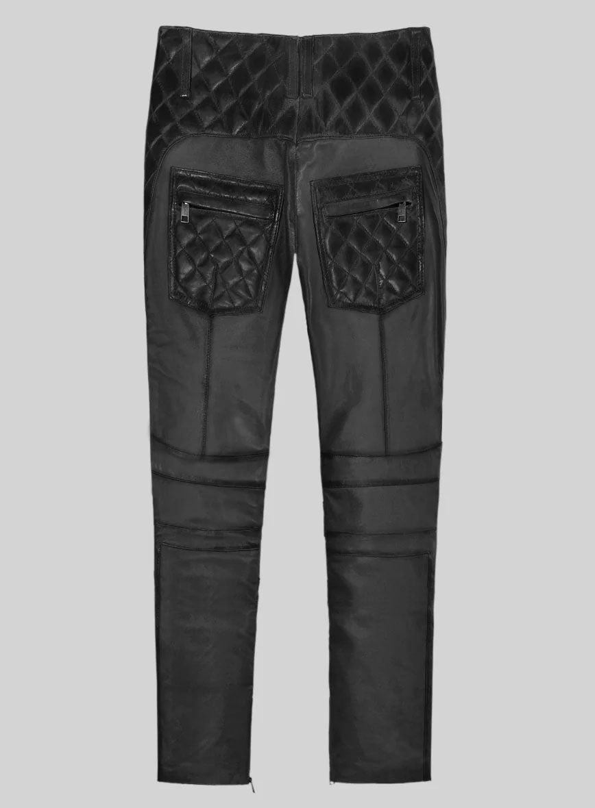 Hector Burnt Charcoal Leather Pants - StudioSuits