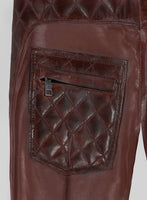Hector Burnt Maroon Leather Pants - StudioSuits
