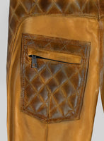 Hector Burnt Mustard Leather Pants - StudioSuits