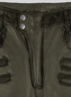 Hector Burnt Olive Leather Pants - StudioSuits