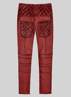 Hector Burnt Red Leather Pants - StudioSuits