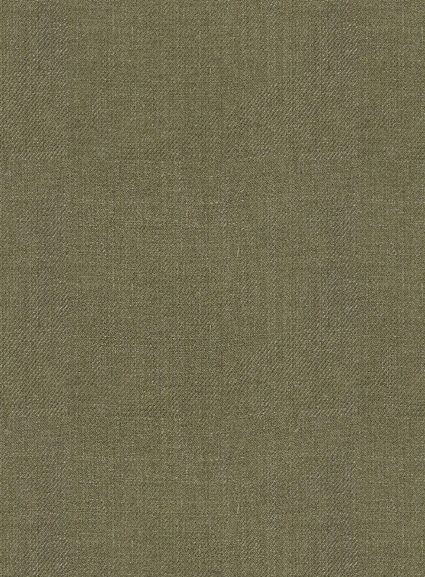 Henrik Belted Campari Rustic Green Linen Jacket - StudioSuits