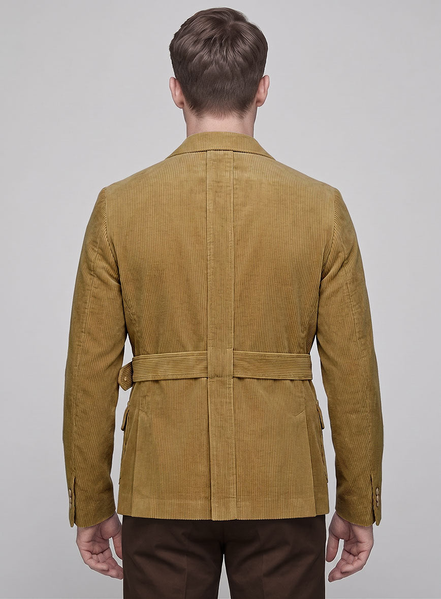 Henrik Belted Khaki Corduroy Jacket - StudioSuits