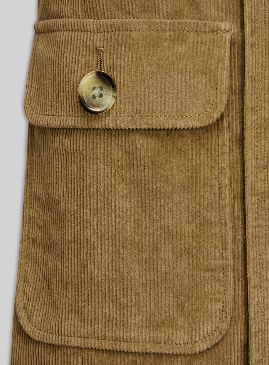 Henrik Belted Khaki Corduroy Jacket - StudioSuits