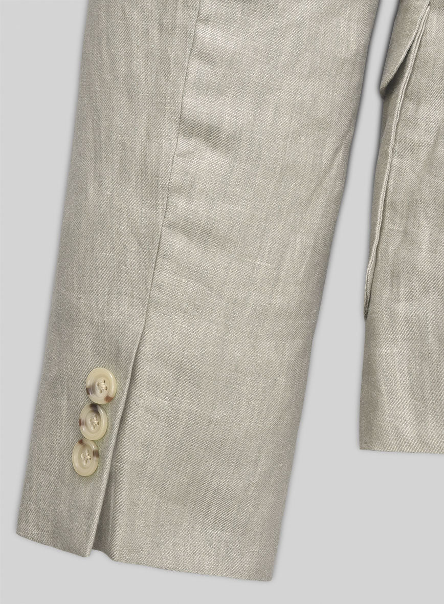Henrik Belted Campari Oatmeal Linen Jacket - StudioSuits