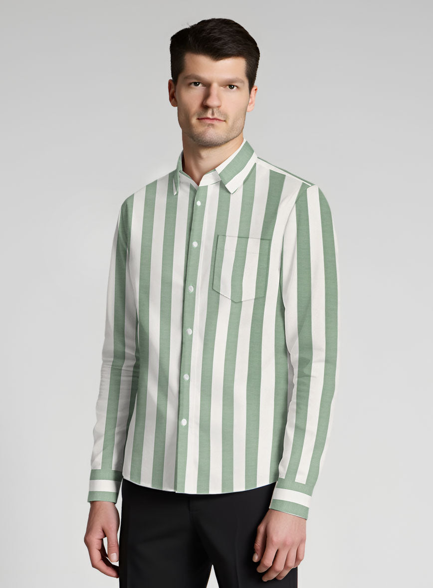 Herbonic Stripe Cotton Shirt - StudioSuits