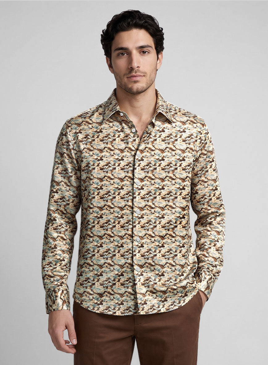 Heritage Mosaic Silk Cotton Shirt - StudioSuits