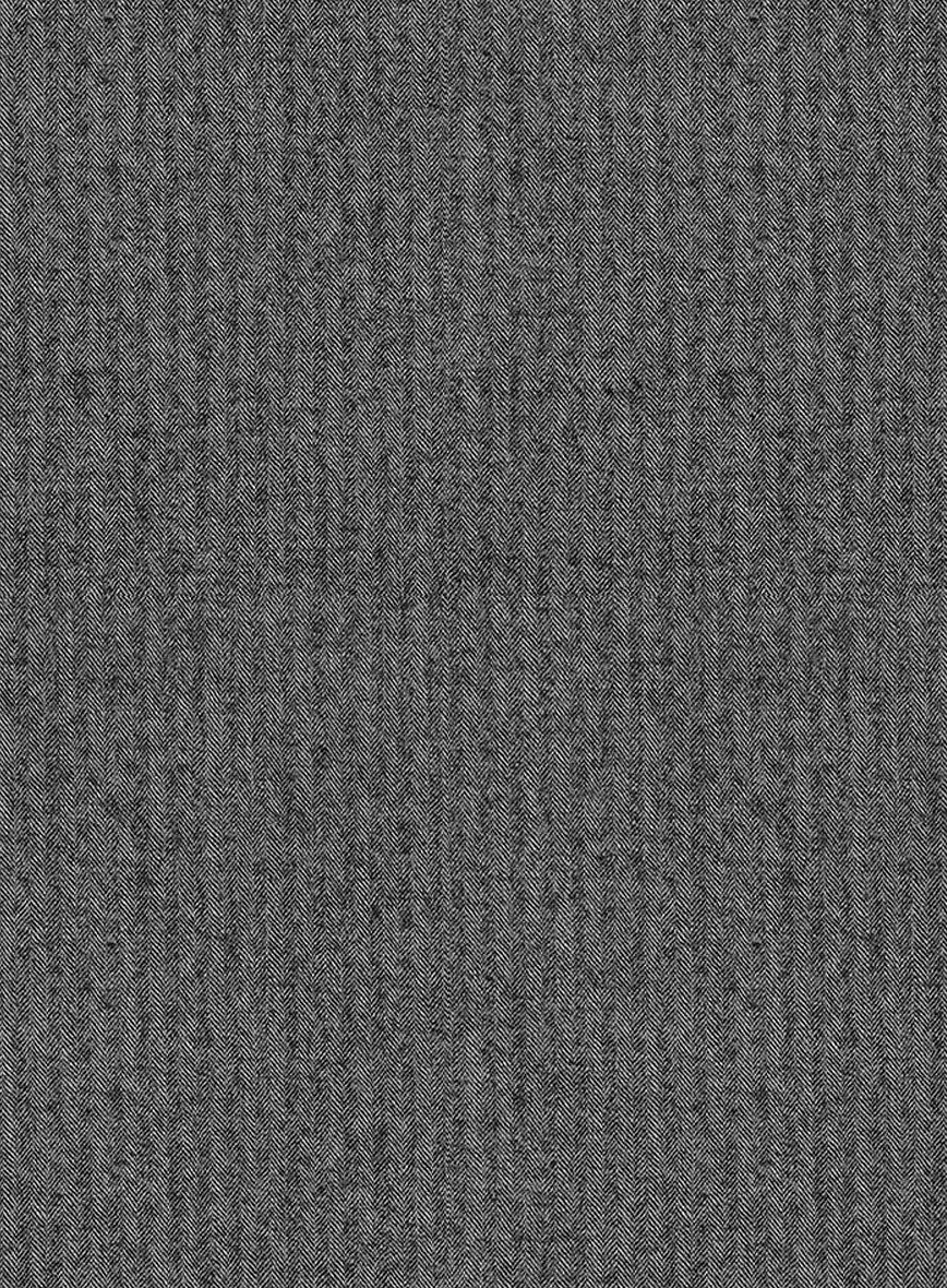 Herringbone Gray Flannel Wool Jacket - StudioSuits