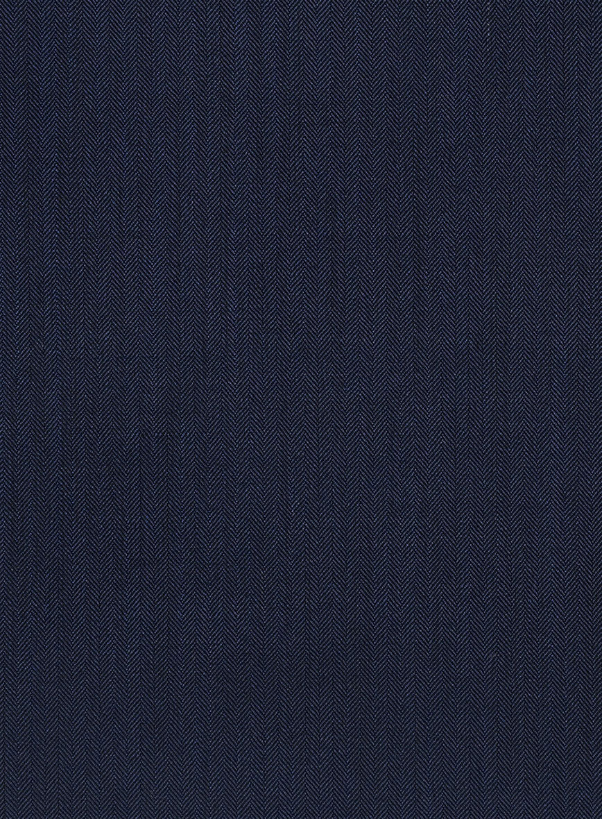 Herringbone Wool Royal Blue Jacket - StudioSuits
