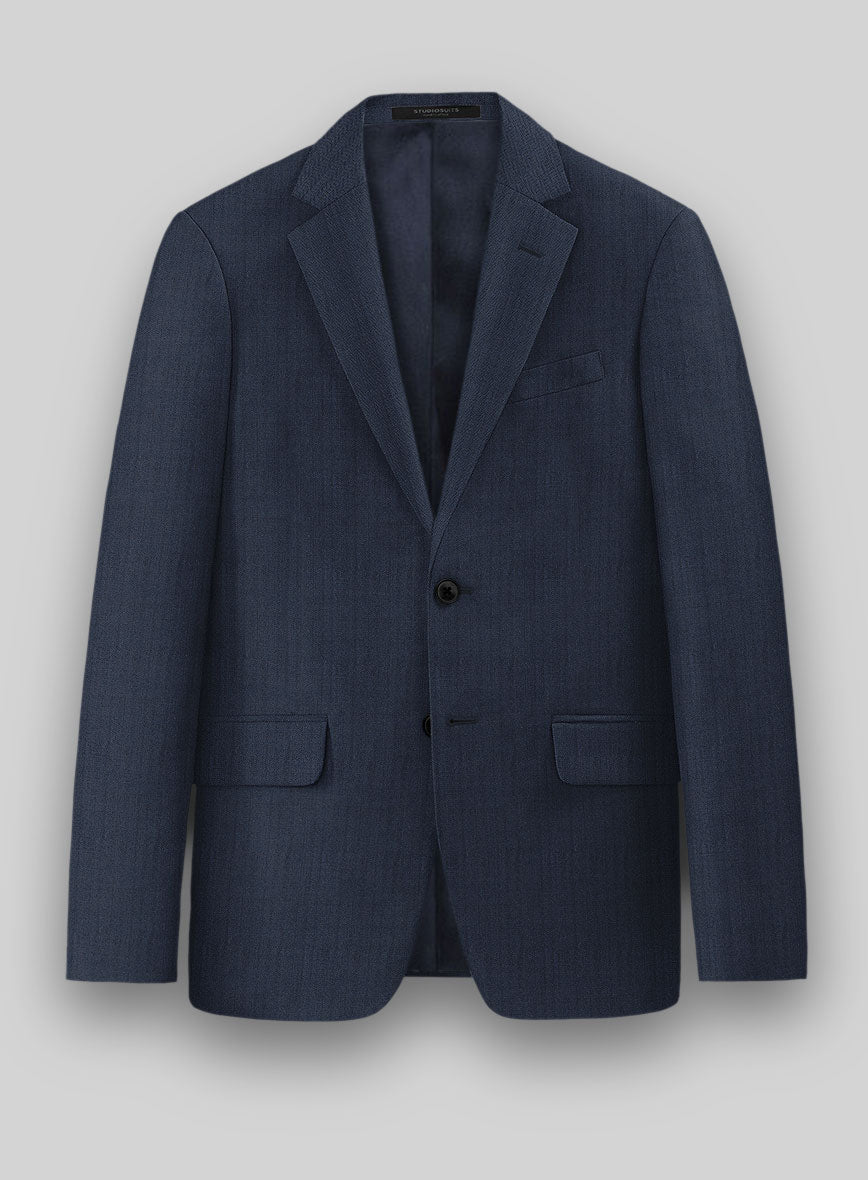 Herringbone Wool Royal Blue Suit - StudioSuits