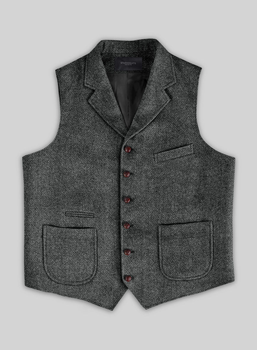 Highlander Gray Tweed Hunting Vest - StudioSuits
