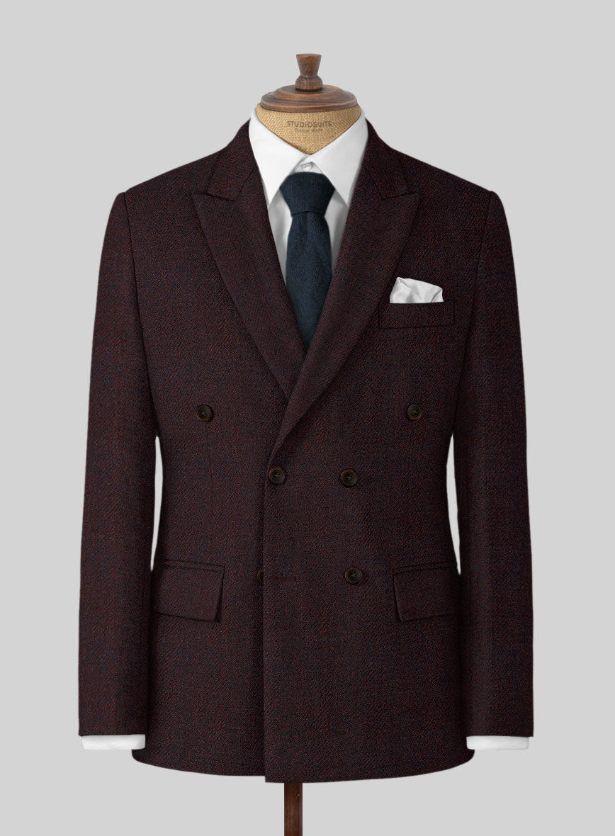 Highlander Heavy Wine Herringbone Tweed Suit - StudioSuits