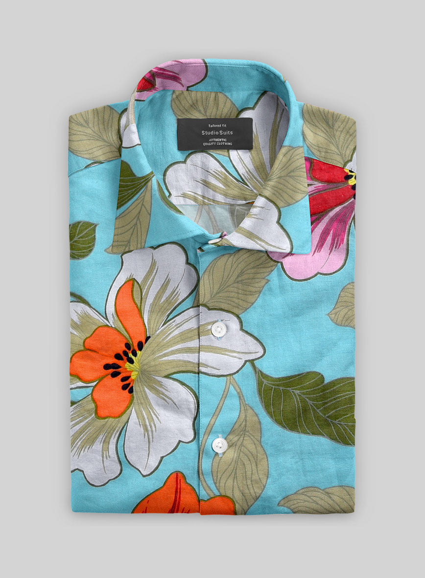 Hibiscus Haze Cotton Shirt - StudioSuits