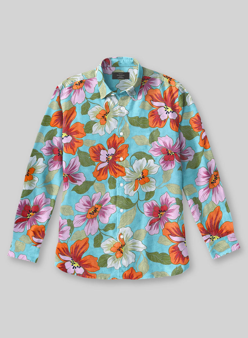Hibiscus Haze Cotton Shirt - StudioSuits