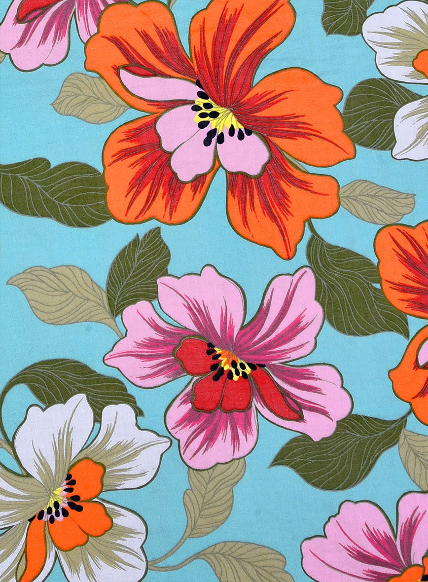 Hibiscus Haze Cotton Shirt - StudioSuits