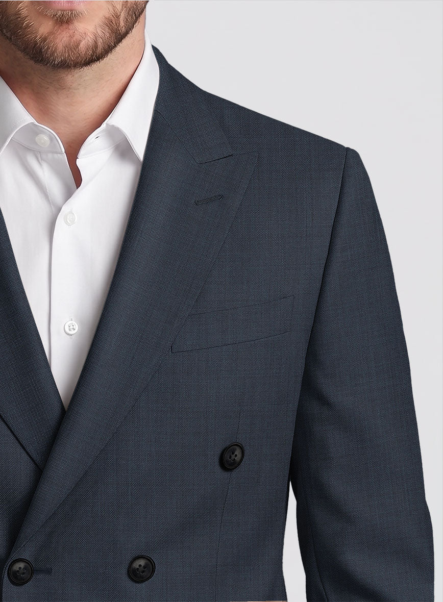 Napolean Highball Blue Wool Double Breasted Suit - StudioSuits